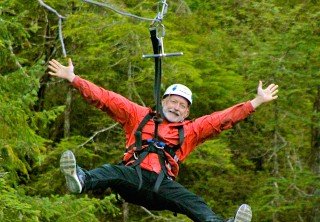 Photo of man on zipline